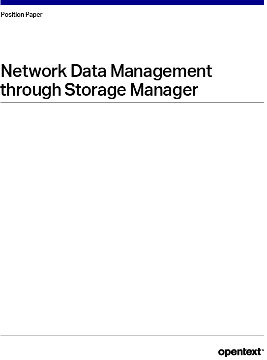 Network Data Management through Storage Manager white paper